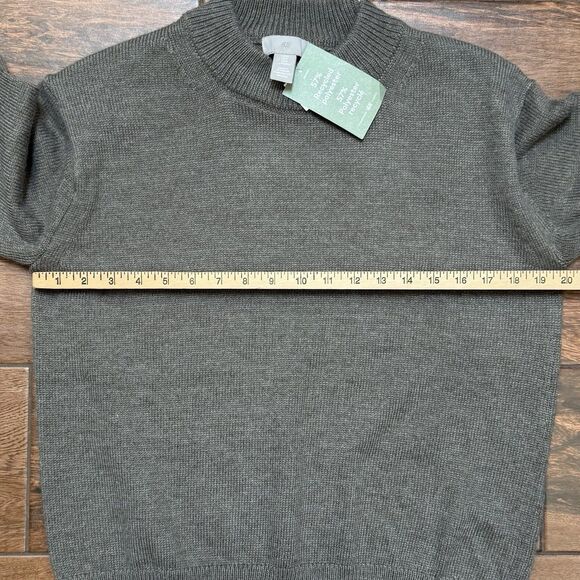 H&M Women's Mock Neck Sweater Size M Gray Green Wool Blend Pullover Knit NWT - Picture 2 of 8